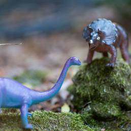 dinosaur toys in yard